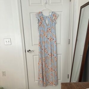 Floral Blue Maxi Dress